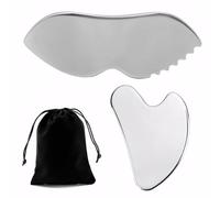 ExcellaElite 2Pcs Body Gua Sha Stainless Steel, Metal Gua Sha Massage Tool for Face Neck Back Legs and Other Body Parts