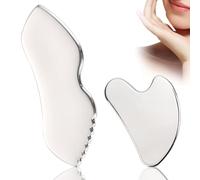 ExcellaElite 2PCS Gua Sha Tool - Face & Body Massager with Stainless Steel Comb Edges - Suitable for Face, Body and Neck - Includes 1 Storage Bag