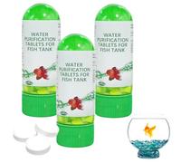 ExcellaElite 3 Bottles Water Purification Tablets for Fish Tanks,Aquarium Water Clarifier Tablets,Non-Irritating Fish-Friendly Remove All Kinds of Turbidity from Coldwater Tropical & Marine Aquariums