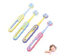 ExcellaElite 4 PCS Autism Toothbrush, 3-Sided, Multicolor, Manual, Kids