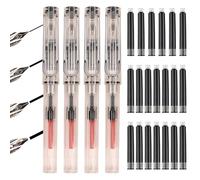 ExcellaElite 4PCS Calligraphy Pens, Calligraphy Set with 20 Black Ink Capsules, Fountain Pens for Writing and Drawing, Suitable for Beginners