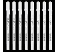 ExcellaElite 8pcs White Gel Pen 0.8mm White Pens for Art Jelly Roll Smooth and Easy Suitable for Students Artists to Draw and Highlight Areas on Black Paper