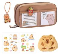 ExcellaElite Capybara Pencil Case Stationery Set with Cute Capybara Design with Compartments, Wide Opening Mouth Pencil Pouch for Stationery, Cosmetics and Toiletry Storage