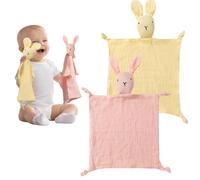 ExcellaElite Comforter Baby,2pcs Baby Comforter,Muslin Comforter,Baby Blanket For Newborn Suitable for Boys and Girls Kindergarten Stroller Crib Car Seat (Pink and Light Yellow)