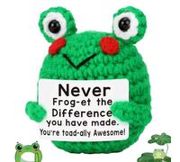 ExcellaElite Emotional Support Plush Valentines Frog Positive Potato Frog Plush Doll with Card Crochet Pickled Motivational Effect Suitable for Birthday Festival Graduation Gift Room Party Decoration