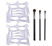 ExcellaElite Eyeshadow Stencils 2 Pcs Eyeshadow Tool Reusable Quick Eye Makeup Tool Compact and Practical Quick Make up Stencils Suitable for Women and Beginners with 3 Pony Hair Eye Brushes