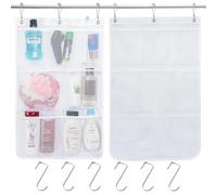 ExcellaElite Hanging Storage Organiser 2 PCS Over Door Organiser with 7 Mesh Pockets, Hanging Storage Pockets for Closet with 6 Hooks for Wardrobe,Bedroom Toys Clothes Shoes
