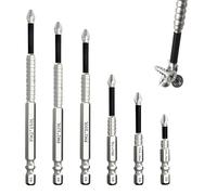 ExcellaElite High Magnetic Screwdriver Drill Bit Set 6 PCS Magnetic Screwdriver Bits, Durable High Hardness Impact Driver Bit Set for Electric Drill, 50 65 75 100 120 150mm