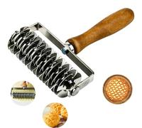ExcellaElite Lattice Pastry Cutter, Pastry Lattice Roller Cutter with Wood Handle,Lattice Cutter Stainless Steel Pastry Lattice Cutter Suitable for Bread/Pastry Crust Home Pastry Baking Tool