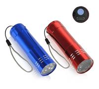 ExcellaElite Mini Torches Small Torch Pocket Flashlight with 9 Ultra-Bright White LEDs Rechargeable Led Super Bright Torches for Kids Men Women Outdoor Camping