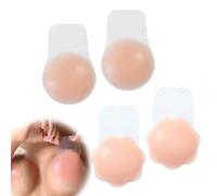 ExcellaElite Sticky Bra 2 Pairs Boobtapes Push up Silicone Invisible Bra Reusable Suitable for Parties Bars Backless Dresses Weddings Deep V Dresses