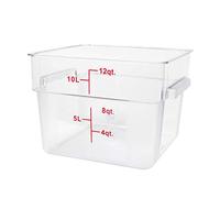 Excellante 12-Quart Polycarbonate Square Food Storage Containers, Clear