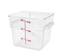 Excellante 6-Quart Polycarbonate Square Food Storage Containers, Clear
