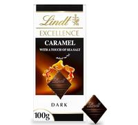 Excellence Chocolate Bar Range - Premium Swiss Chocolate Gift For Any Occasion (Lindt Excellence Caramel With Touch Of Sea Salt 100G)