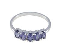 Excellent 925 Sterling Silver Genuine Iolite Rings for Girl's