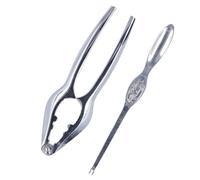 Excellent Crab Tools Set | Stainless Steel Crab Cracker & Scoop | Effortless Crab Meat Removal/Shell Cracking/Roe Extraction | Sturdy Seafood Utensils for Home Kitchens