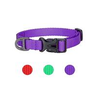 EXCELLENT ELITE SPANKER Classic Nylon Dog Collar Breathable Pet Collar with Buckle Adjustable for Small Dogs Cats Green Red Purple(PUL))