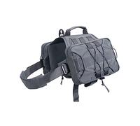 EXCELLENT ELITE SPANKER Dog Pack Hound Dog Saddle Bag Backpack for Travel Camping Hiking Medium & Large Dog with 2 Capacious Side Pockets(GRY-M)