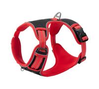 EXCELLENT ELITE SPANKER No Pull Dog Harness Adjustable Reflective Nylon Vest EVA Padded Nameplate Front Clip Service Dog Harness with Buckle for Medium Large Dogs Walking Training(BLK-M)