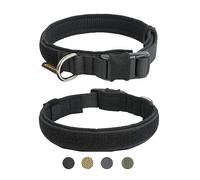 EXCELLENT ELITE SPANKER Puppy Collar Military Adjustable Quick Release Nylon Dog Collar for Small Medium Dogs(BLK-L)