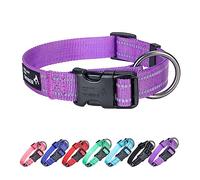 EXCELLENT ELITE SPANKER Reflective Dog Collar Classic Breathable Nylon Adjustable Pet Collar with Quick Release Buckle for Boy Girl Male Female Puppies Small Medium Large Dogs Training(PUL-M)