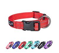 EXCELLENT ELITE SPANKER Reflective Dog Collar Classic Breathable Nylon Adjustable Pet Collar with Quick Release Buckle for Boy Girl Male Female Puppies Small Medium Large Dogs Training(RED-XL)