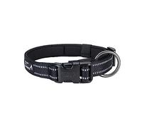 EXCELLENT ELITE SPANKER Reflective Dog Collar Classic Soft Padded Breathable Nylon Adjustable Pet Collar with Quick Release Buckle for Boy Girl Male Female Puppies Small Medium Large Dogs(S-BLK)