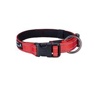 EXCELLENT ELITE SPANKER Reflective Dog Collar Classic Soft Padded Breathable Nylon Adjustable Pet Collar with Quick Release Buckle for Boy Girl Male Female Puppies Small Medium Large Dogs(XL-RED)