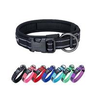 EXCELLENT ELITE SPANKER Reflective Dog Collar Classic Soft Padded Breathable Nylon Adjustable Pet Collar with Quick Release Buckle for Boy Girl Male Female Small Medium Large Dogs Training(BLK-XL)
