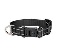EXCELLENT ELITE SPANKER Secure Magnetic Clasp Dog Collar Nylon Adjustable Dog Collar with Reflective Stitchin for Small Medium Dogs Walking Training(BLK)