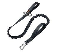 EXCELLENT ELITE SPANKER Tactical Bungee Dog Leash Military Adjustable Dog Leash Quick Release Elastic Leads Rope with 2 Control Handle(Black