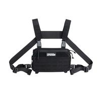 EXCELLENT ELITE SPANKER Tactical Chest Rig Pack EDC Chest Bag Molle Utility Chest Pouch Lightweight for Outdoor Hunting Workouts Hiking(Black)