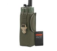 EXCELLENT ELITE SPANKER Tactical Universal Radio Holster Pouch Holder Case Bag Molle Adjustable Military Walkie Talkie Holder(Ranger Green)