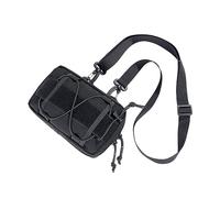 EXCELLENT ELITE SPANKER Utility Waist Bag Molle Admin Pouch Tactical Molle Pouch with Shoulder Strap for Sports Hiking Camping (BLK）