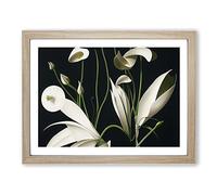 Excellent Flowers BLK Framed Print | A3 Oak Framed Wall Art | Ready to Hang | Modern Floral Picture | Living Room Bedroom Lounge Office