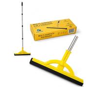 Excellent Heavy Duty Durable Floor Squeegee with Telescopic Handle, Mop for Tile, Concrete, Marble, Household Water Broom with EVA Foam Blade, Mop for Garage, Patio, Shower