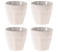 Excellent Houseware Espresso Coffee Cups Mini Tea Glasses 90ml Porcelain Modern Mugs Coffee Shot Demitasse Hot Cold Drinks Cup Tumblers Stackable Stoneware for Home Office Gift, Set of 4 (White)