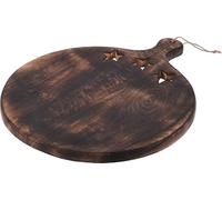 Excellent Houseware Plate Wood 50CM Round Dark Burned