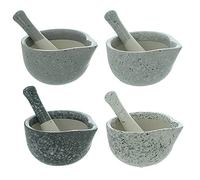 Excellent Houseware Stoneware Granite Polished Pestle and Mortar Set, 330ml