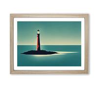 Excellent Lighthouse Framed Print | A4 Oak Framed Wall Art | Ready to Hang | Modern Cityscape Picture | Living Room Bedroom Lounge Office