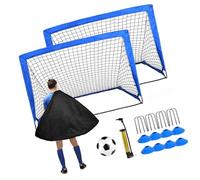 Excellent Portable Football Objectives Set with Accessories for Children Practice and Recreational Activities Soccer Training Cones Included