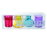 Excellent present gift - What's Your Poison? - Novelty Set of 4 Chemistry Shooter Glass Set - Women Woman Ladies Lady Men Mens Man Gents Him Her