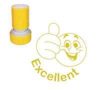 Excellent Smiley/Emoji Thumbs Up Teacher Stamp. Refillable, Quality Xclamations Self-inking Stamp. Gold Ink