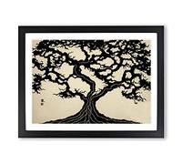 Excellent Tree Framed Print | A4 Black Framed Wall Art | Ready to Hang | Modern Floral Picture | Living Room Bedroom Lounge Office