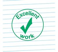 Excellent Work Teacher Stamp. 22mm Self-Inking Quality School Stamp. Reinkable^