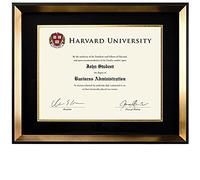 Excello Global Products Modern Photo Document Frame: 8.5x11 with Double Mat Graduation Diploma Certificate Holder Wall Frame (Gold)