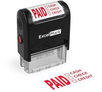 ExcelMark Paid Cash Check Credit - Self-Inking Rubber Stamp - A1539 Red Ink