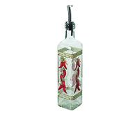 Excelsa Chilli Oil Bottle with Pourer, Transparent with Decorations, Capacity: 473 ml,4 Piece