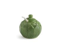 Excelsa Foliage Sugar Bowl with Spoon, Ceramic