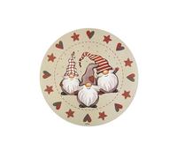 Excelsa Gnome American Placemats, Round 38 cm, Set of 2, Christmas Pattern